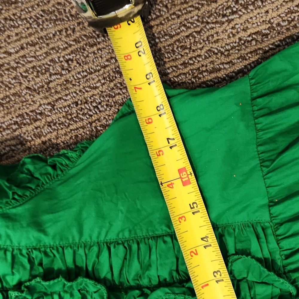 Caroline Constas Green Ruffle Dress Size Medium - Picture 10 of 15